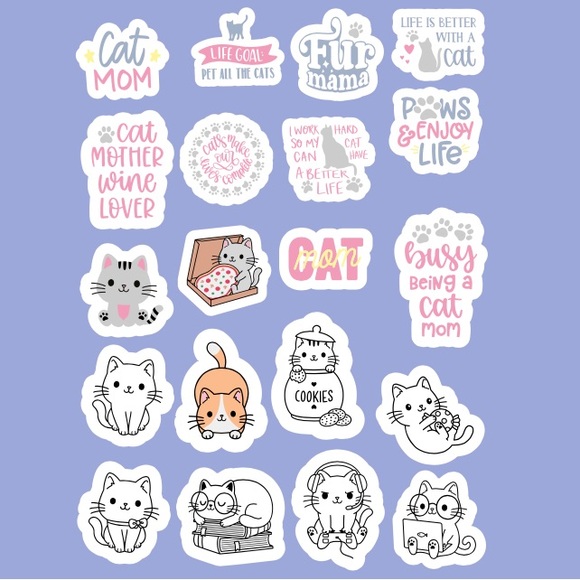 Handmade Cat Mom Stickers - Picture 7 of 7